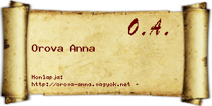 Orova Anna névjegykártya