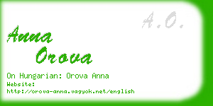 anna orova business card